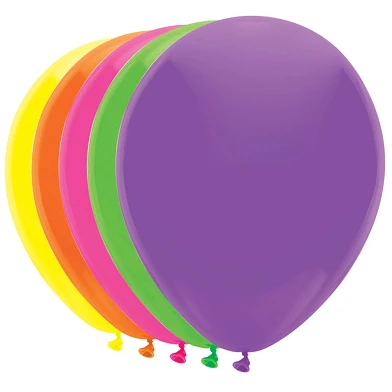 Ballons 5 couleurs néon, 10 pcs.