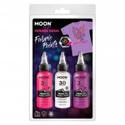 Textielverf Neon 3x30ml - Wit, Roze, Paars