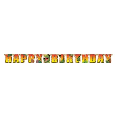 Dino-Buchstabengirlande „Happy Birthday“, 220 cm