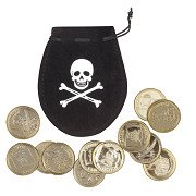 Geldsack Pirat + 12 Münzen