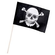 Piraten-Flagge schwenkend