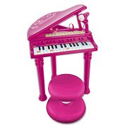 Bontempi Piano mit Mikrofon und Hocker Pink