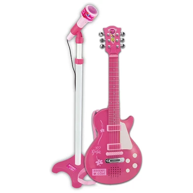 Bontempi E-Gitarre mit Mikrofon Pink