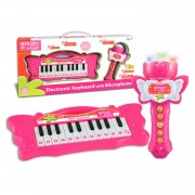 Bontempi Mini Butterfly Keyboard mit Karaoke-Mikrofon - Pink