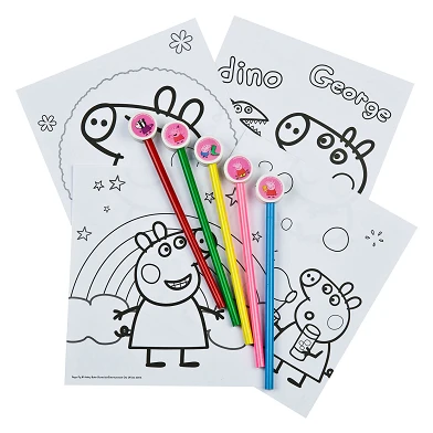 Bloc de coloriage Peppa Pig avec 5 crayons de couleur