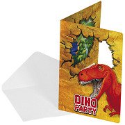 Dino Einladungen, 6 Stück