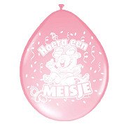 Luftballons Hurra ein Mädchen, 8St.