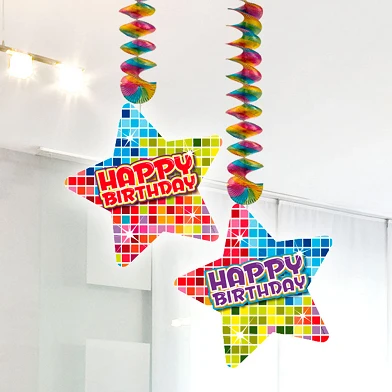 Hangdecoratie Blocks Happy Birthday