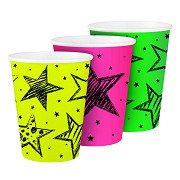 Neon Party Cups, 6 Stück