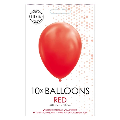 Luftballons Rot 30cm, 10 Stk.