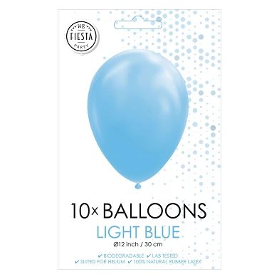 Ballons Bleu Clair 30cm, 10pcs.