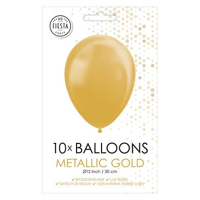 Luftballons Metallic Gold 30cm, 10Stk.