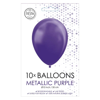 Luftballons Metallic Lila 30cm, 10Stk.