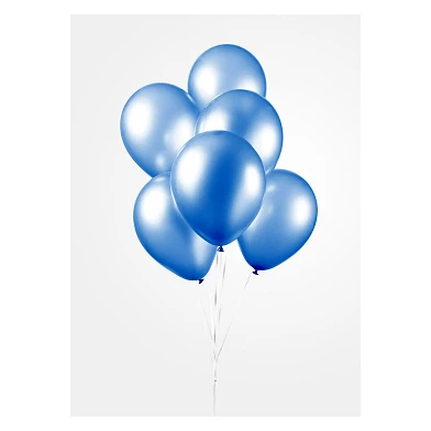 Ballonnen Metallic Blue 30cm, 10st.