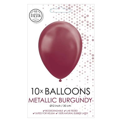 Ballons Métallisés Bordeaux 30cm, 10pcs.