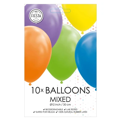 Ballonnen Mix Kleuren 30cm, 10st.