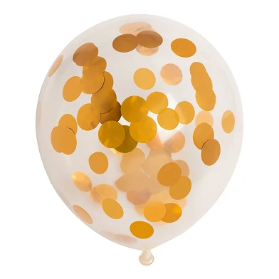 Ballons Confettis Confettis en Papier Or Métallisé 30cm, 6pcs.