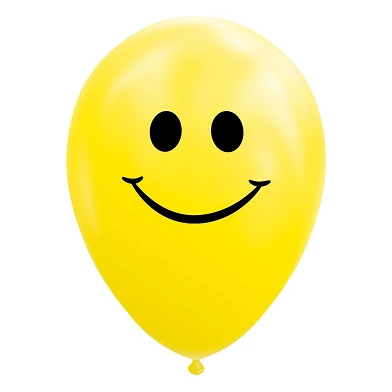 Ballons Smile Jaune 30cm, 8pcs.
