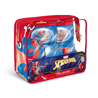 Patins à roulettes Spiderman avec ensemble de protection, taille 22-29
