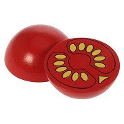 Bigjigs Hölzerne halbe Tomate, pro Stück