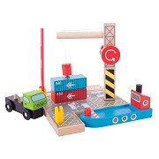 Bigjigs Holzschienen - Containerwerft