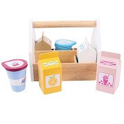 Bigjigs Holzkiste mit Milchprodukten, 7dlg.