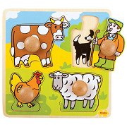 Bigjigs Holz-Puzzle Bauernhof, 4-tlg.