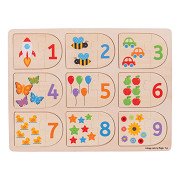 Bigjigs Holzlernpuzzle Zahlen, 18dlg.
