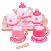 Hölzerner Teeservice Pink