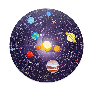 Bigjigs Puzzle de Sol Système Solaire Rond, 39 cm