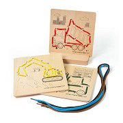 Bigjigs Fädelpuzzle aus Holz nach Zahlen - Konstruktion, 8dlg.