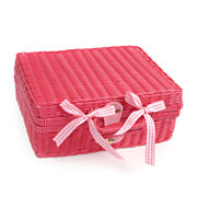 Picknick-Set im rosafarbenen Koffer
