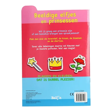 Plak en Kleur Beeldige Elfjes en Prinsessen, 4-6 jaar