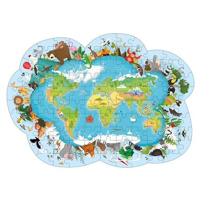 Ontdek de Wereld Activiteitenboek + Puzzel - Dierenwereld