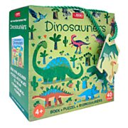 Buch, Puzzle + 10 Figuren - Dinosaurier