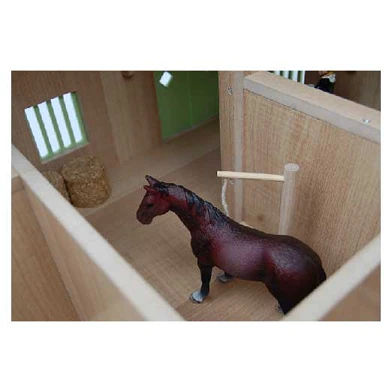 Kids Globe Pferde-Eckstall mit 3 Boxen und Stauraum, Pink, Maßstab 1:24