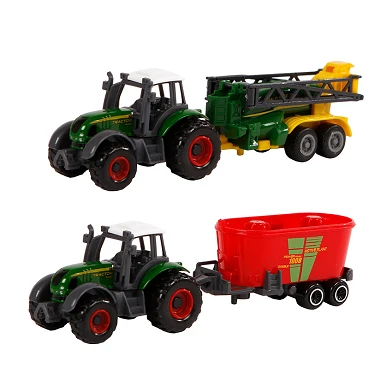 Kids Globe Druckguss-Traktor-Set, 3-teilig. - A