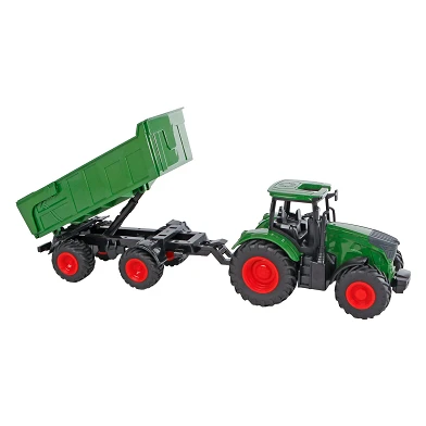 Kids Globe Traktor mit Anhänger Grün, 41 cm