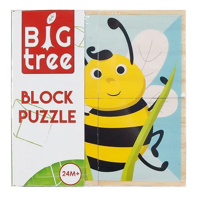 Holzbaustein-Puzzle Tiere FSC, 4-tlg.