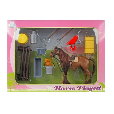 Kids Globe Spielset mit Pferd und Zubehör, 13 cm