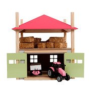 Kids Globe Heuhaufen aus Holz mit Aufbewahrung 1:32 - Pink