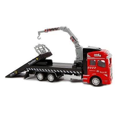 2-Play Die-cast Vrachtwagen Autotransporter met Kraan, 19cm