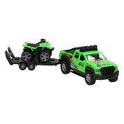 Kids Globe Geländewagen mit Anhänger und Quad Licht und Sound