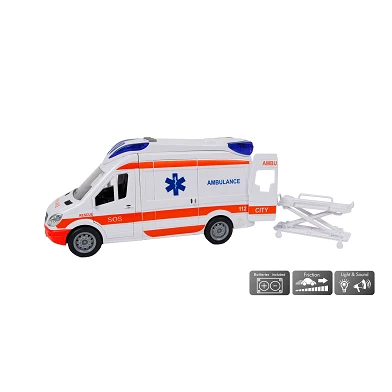 Ambulance en Brancard met Licht en Geluid, 27cm