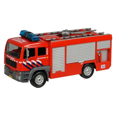 Camion de pompiers des pompiers avec lumière et son