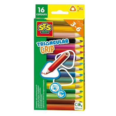 Crayons de couleur SES Triangle Grip, 16 pcs.