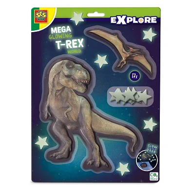 Autocollants muraux SES Mega Glowing T-Rex World