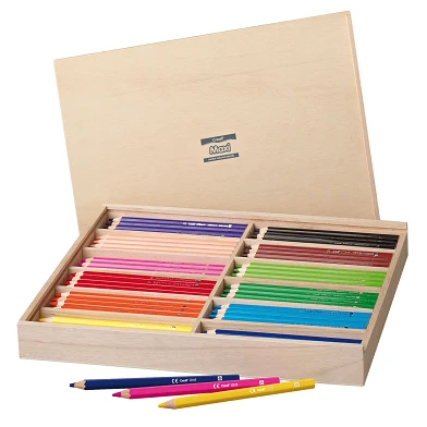 Crayons de couleur Creall Maxi dans une boîte de rangement, 147 pièces.