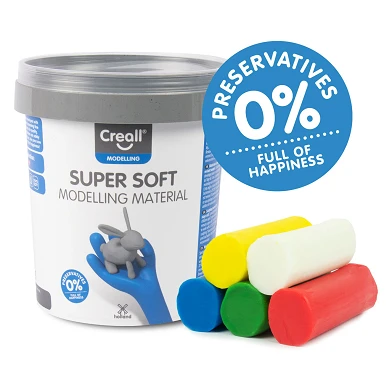 Creall Supersoft Clay 5 couleurs, 450gr.