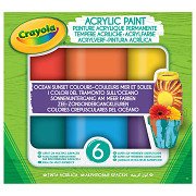 Crayola Acrylverf Ocean-Sunset Tinten, 6st.
